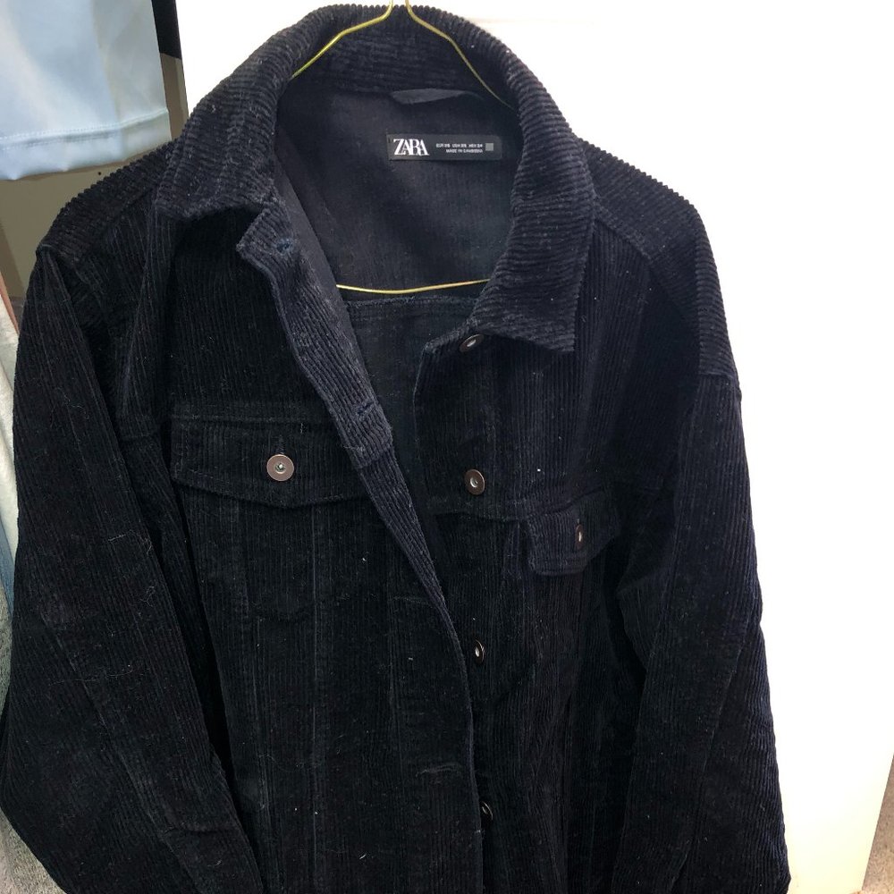 Zara oversized shirt jacket denim